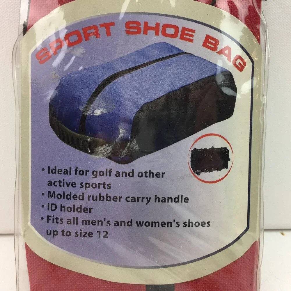 Red Sport Shoe Bag Cleats Golf Baseball Tennis Softball Bowling Running Soccer